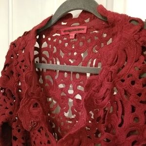 Burgundy Lace Jacket - M/L
